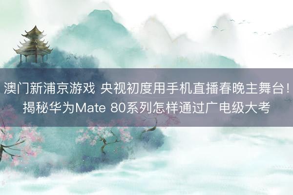 澳门新浦京游戏 央视初度用手机直播春晚主舞台!揭秘华为Mate 80系列怎样通过广电级大考